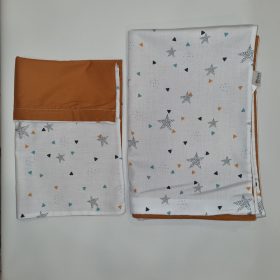 Ágynemű huzat - 90x140 cm - Csillag-okker hátlap