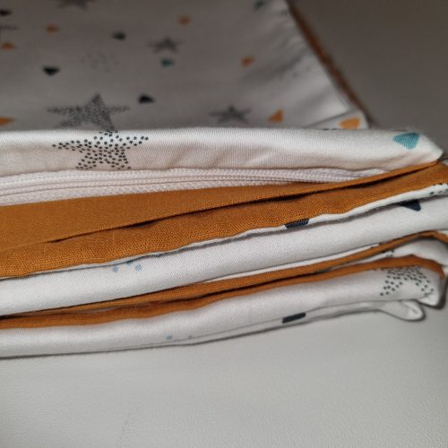 Ágynemű huzat - 90x140 cm - Csillag-okker hátlap