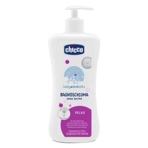 Fürdető Relax 500 ml - könnymentes Baby Moments mályvakivonat és növényi glicerin - Chicco