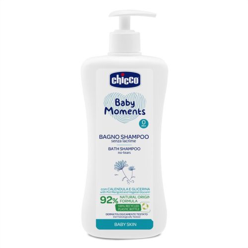 Fürdető & Sampon 750 ml - könnymentes Baby Moments körömvirággal és növényi glicerinnel - Chicco