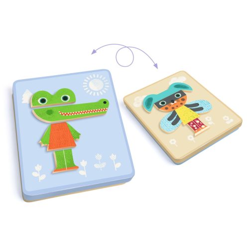 Mágneses képkirakó - Variációk 12 állatra - Inzebox Mix Animals