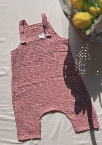 Duplagéz Nyári Kertésznadrág - Pöttyös mályva